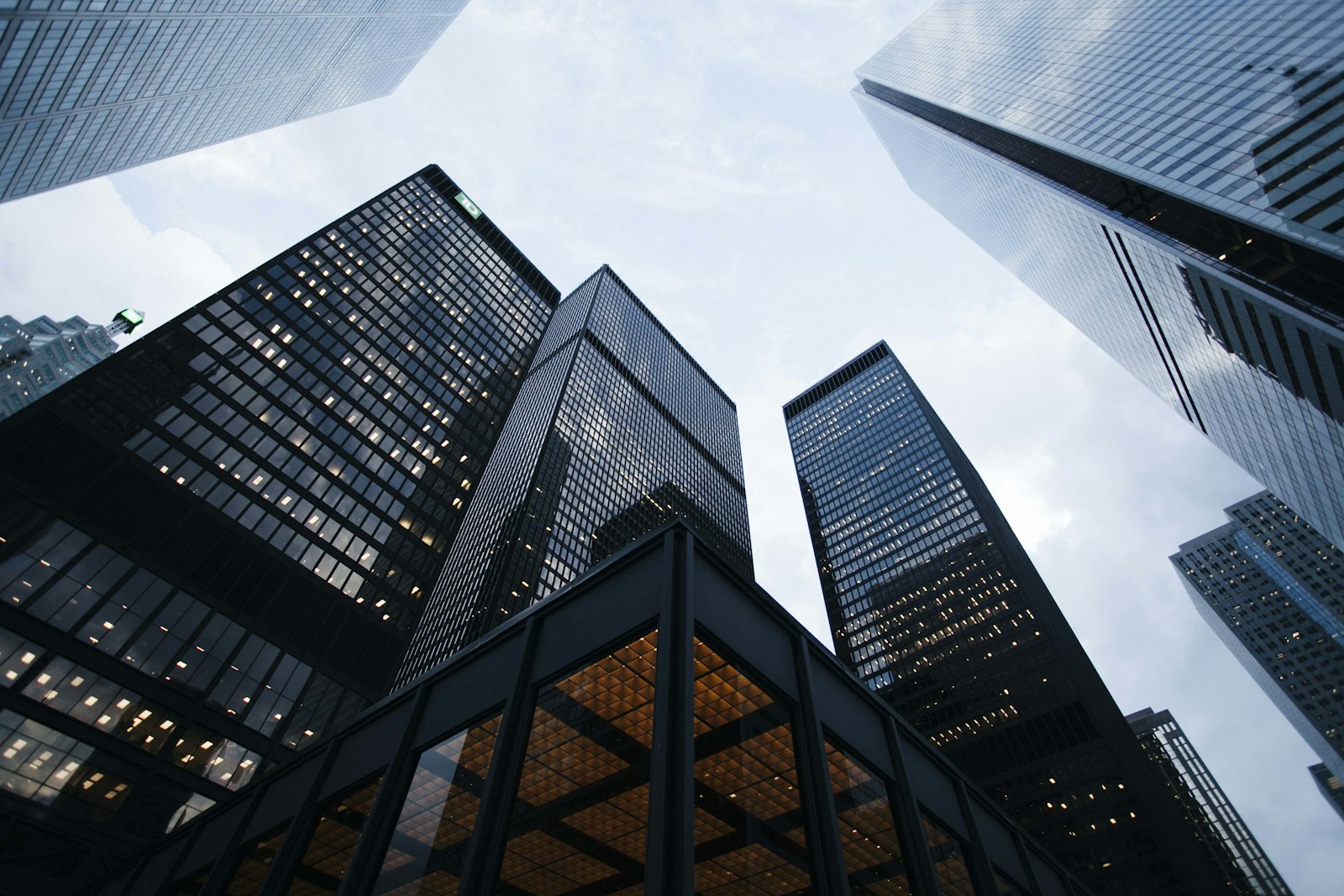 High-rise buildings viewed from below